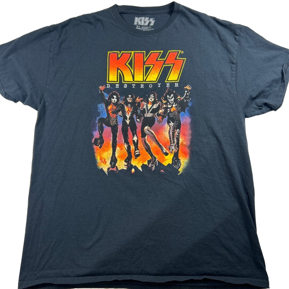 Kiss XL T-shirt Vintage Graphic T Shirt Band T Rock